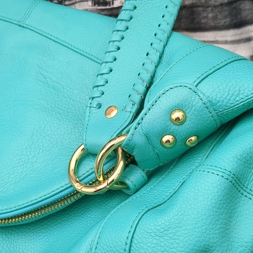 Onna Ehrich Cyan large leather bag